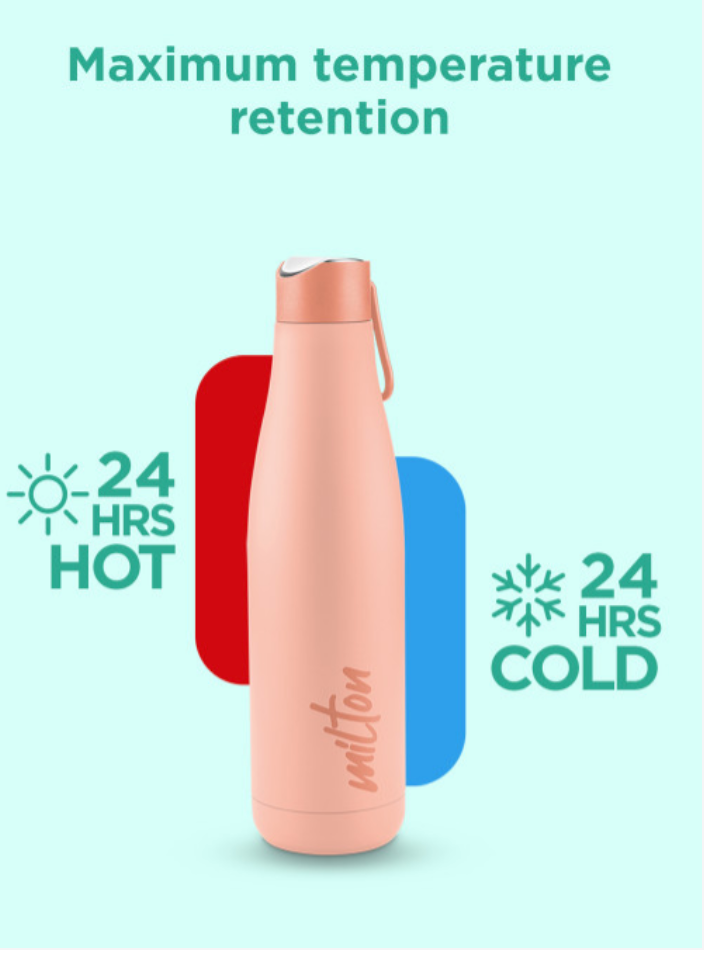 Milton Fame 1000 Stainless Steel Insulated Water Bottle 880ml - Peach
