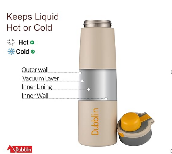 Dubblin Ruff & Tuff 1000 Stainless Steel Vacuum Bottle 1L
