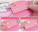 DiMoris Unicorn Password Lock Pencil Box – Double Layer with Handle & Mirror