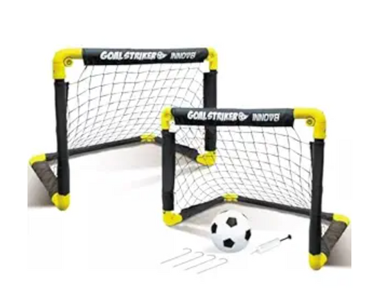 Goal Striker Folding Double Mini Soccer Goal Set
