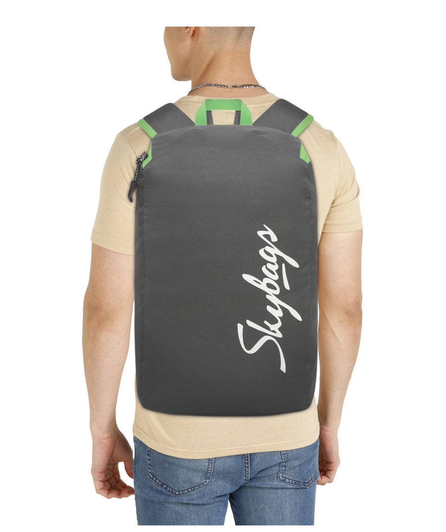 Skybags Klik Daypack 01 Backpack – Grey (Green & Orange)