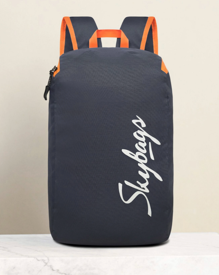 Skybags Klik Daypack 01 Backpack – Grey (Green & Orange)