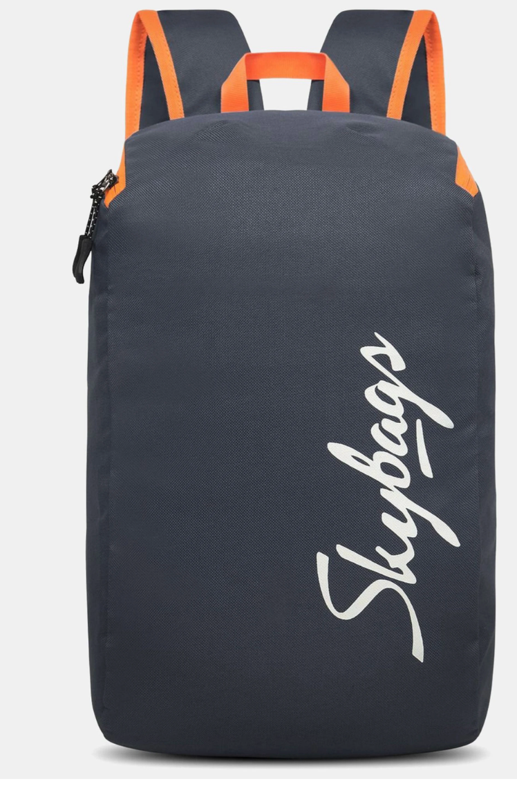 Skybags Klik Daypack 01 Backpack – Grey (Green & Orange)