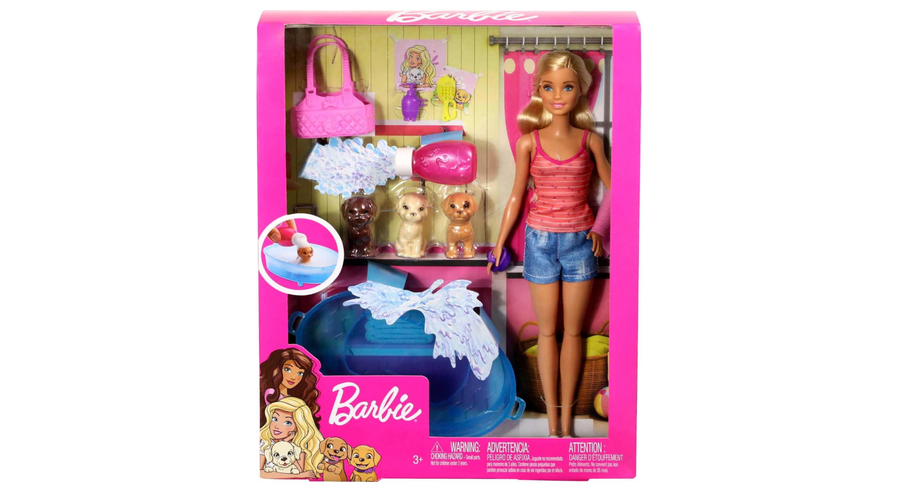 Barbie Puppy Bath Time Playset with 3 Dogs & Accessories