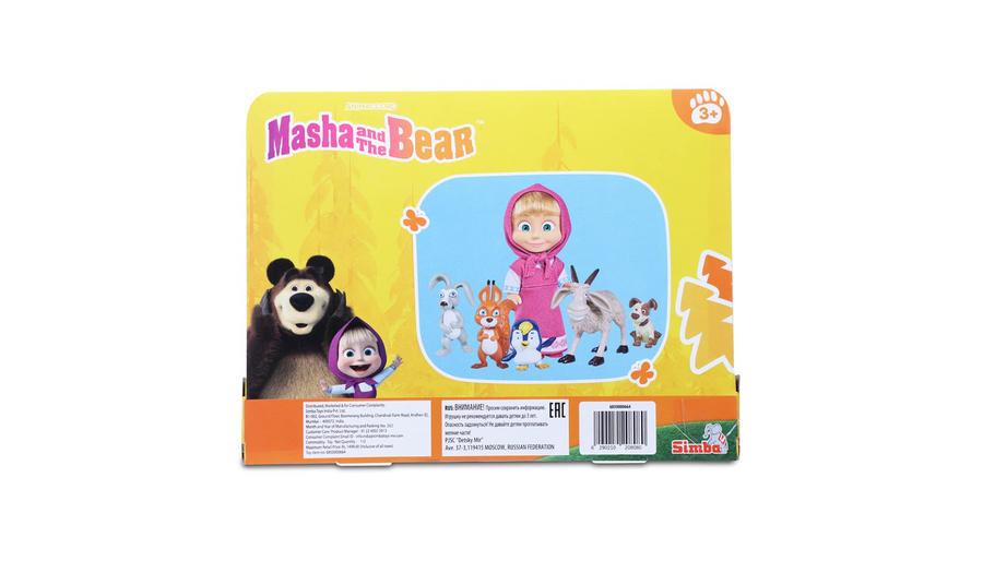 Masha and the Bear – Masha's Animal Set with 6 Animal Figures