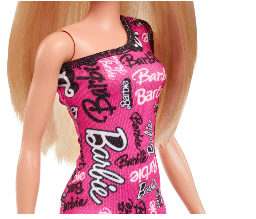 Barbie Doll in Pink Logo Dress HRH07
