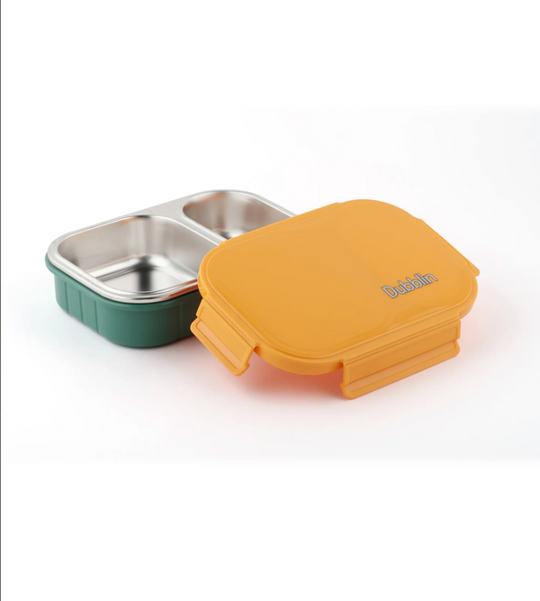 Dubblin Ricky Lunch Box – Stainless Steel, 2 Compartments, BPA Free