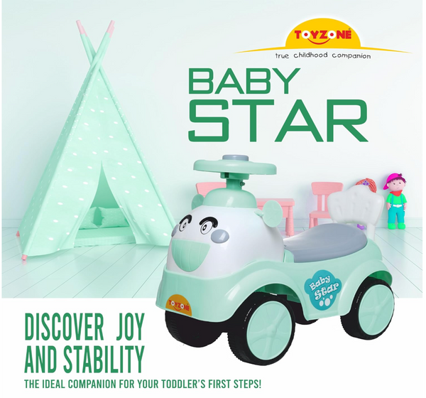 Toyzone Baby Star Panda Ride-On Car for Kids – BPA Free with Chu Chu Sound