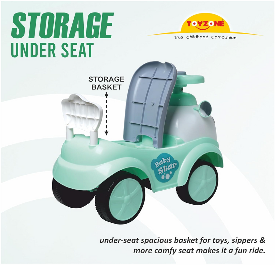 Toyzone Baby Star Panda Ride-On Car for Kids – BPA Free with Chu Chu Sound