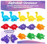 DinoWise Montessori Alphabet Explorer Set – 13 Dinosaurs, 26 Letters, 6 Colors