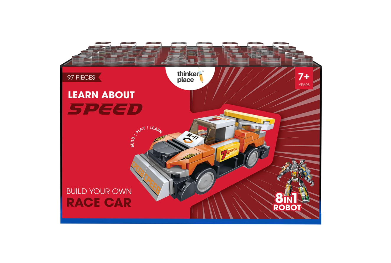 Learn About Speed – Build Your Own Race Car | 8-in-1 Robot Kit (7+ Years)