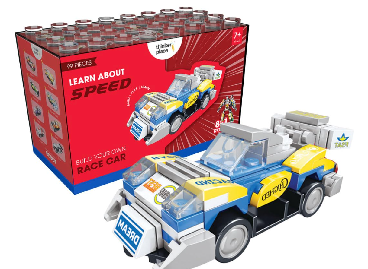 Learn About Speed – Build Your Own Race Car | 8-in-1 Robot Kit (7+ Years)