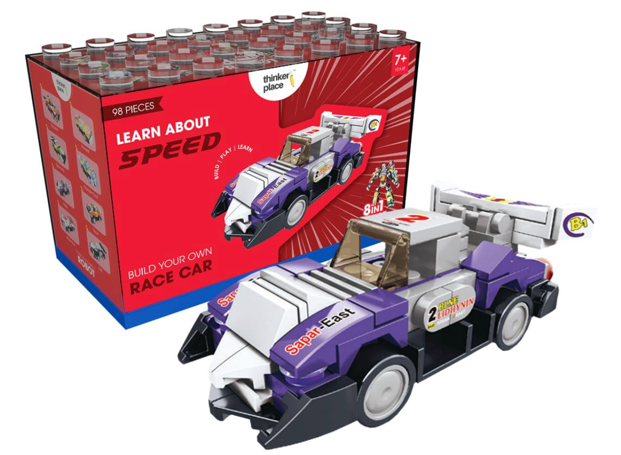 Learn About Speed – Build Your Own Race Car | 8-in-1 Robot Kit (7+ Years)