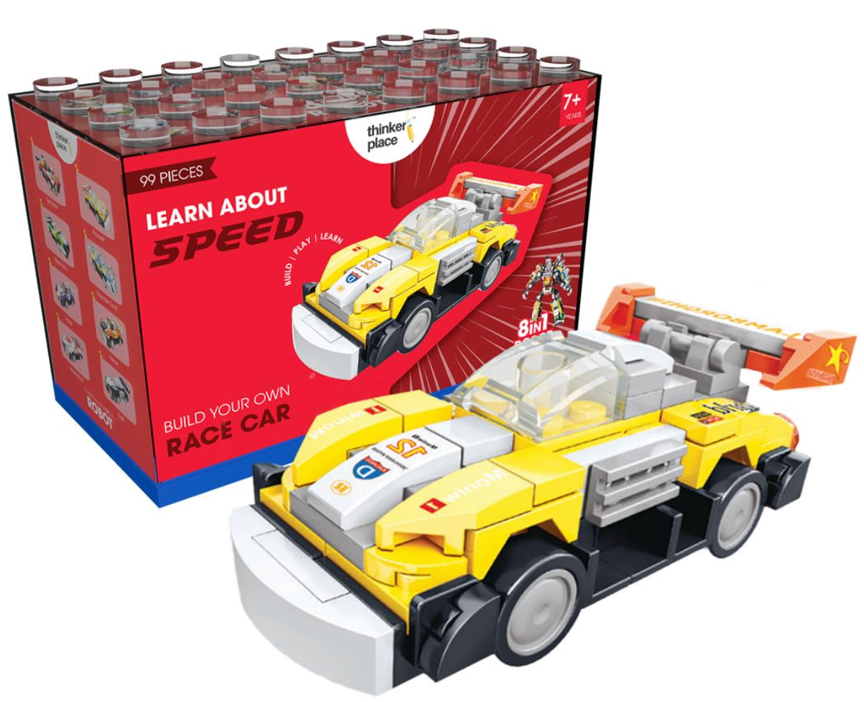 Learn About Speed – Build Your Own Race Car | 8-in-1 Robot Kit (7+ Years)