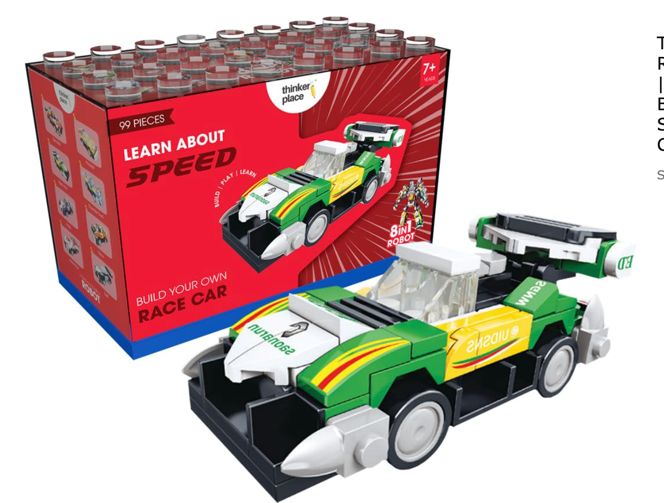 Learn About Speed – Build Your Own Race Car | 8-in-1 Robot Kit (7+ Years)