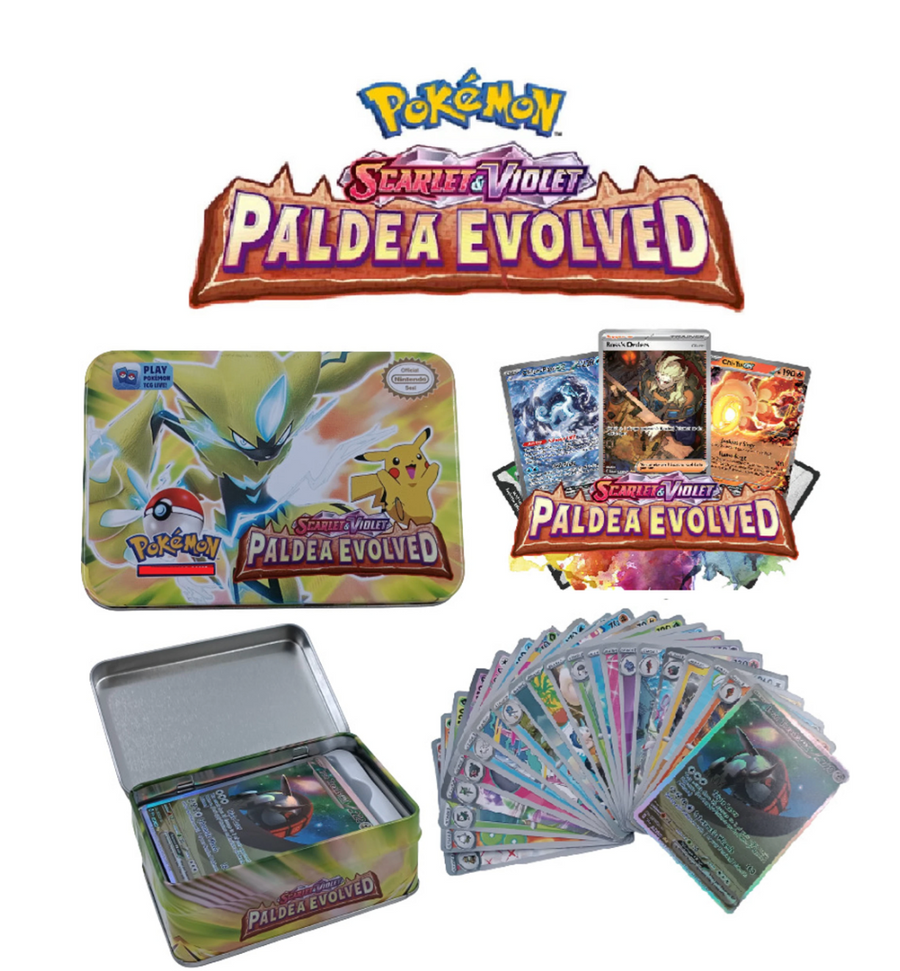 Pokémon TCG Scarlet & Violet – Paldea Evolved Tin (Collector's Card Tin)