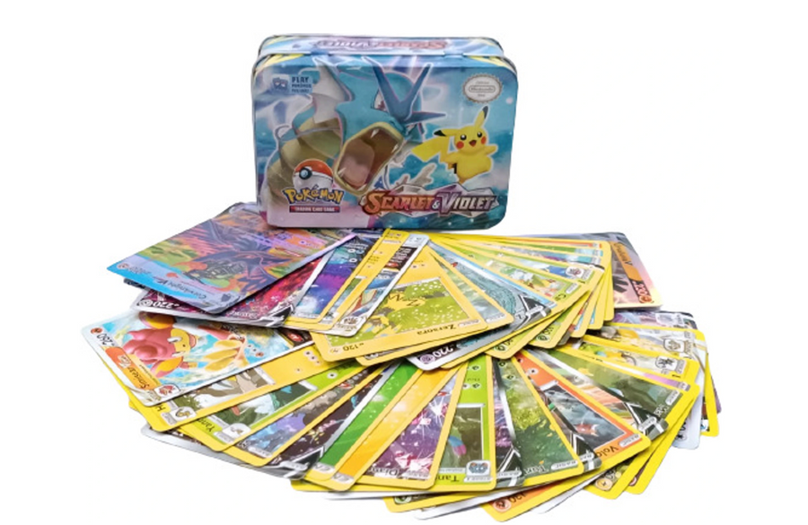 Pokémon Scarlet & Violet TCG Tin Box Set with Card Album