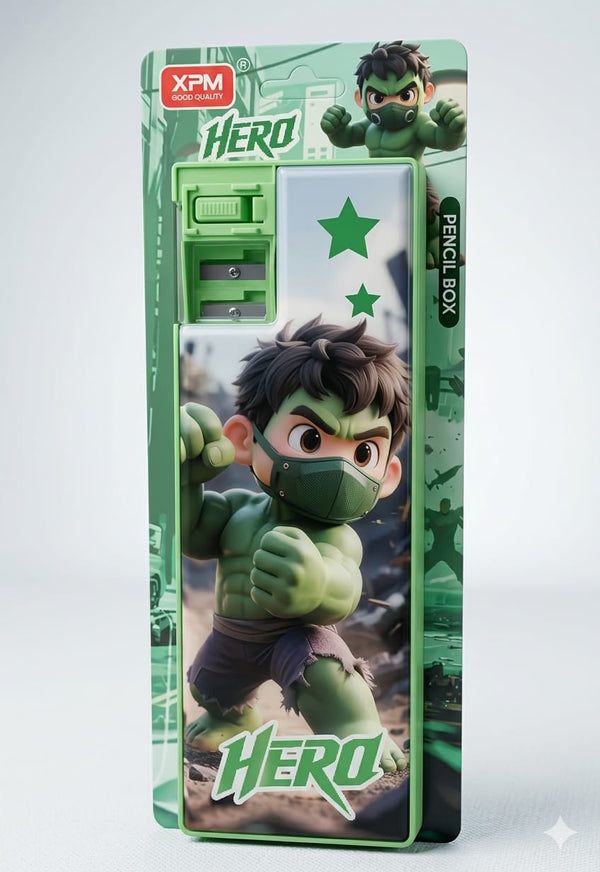XPM Hero Superhero Pencil Box with Built-in Sharpener