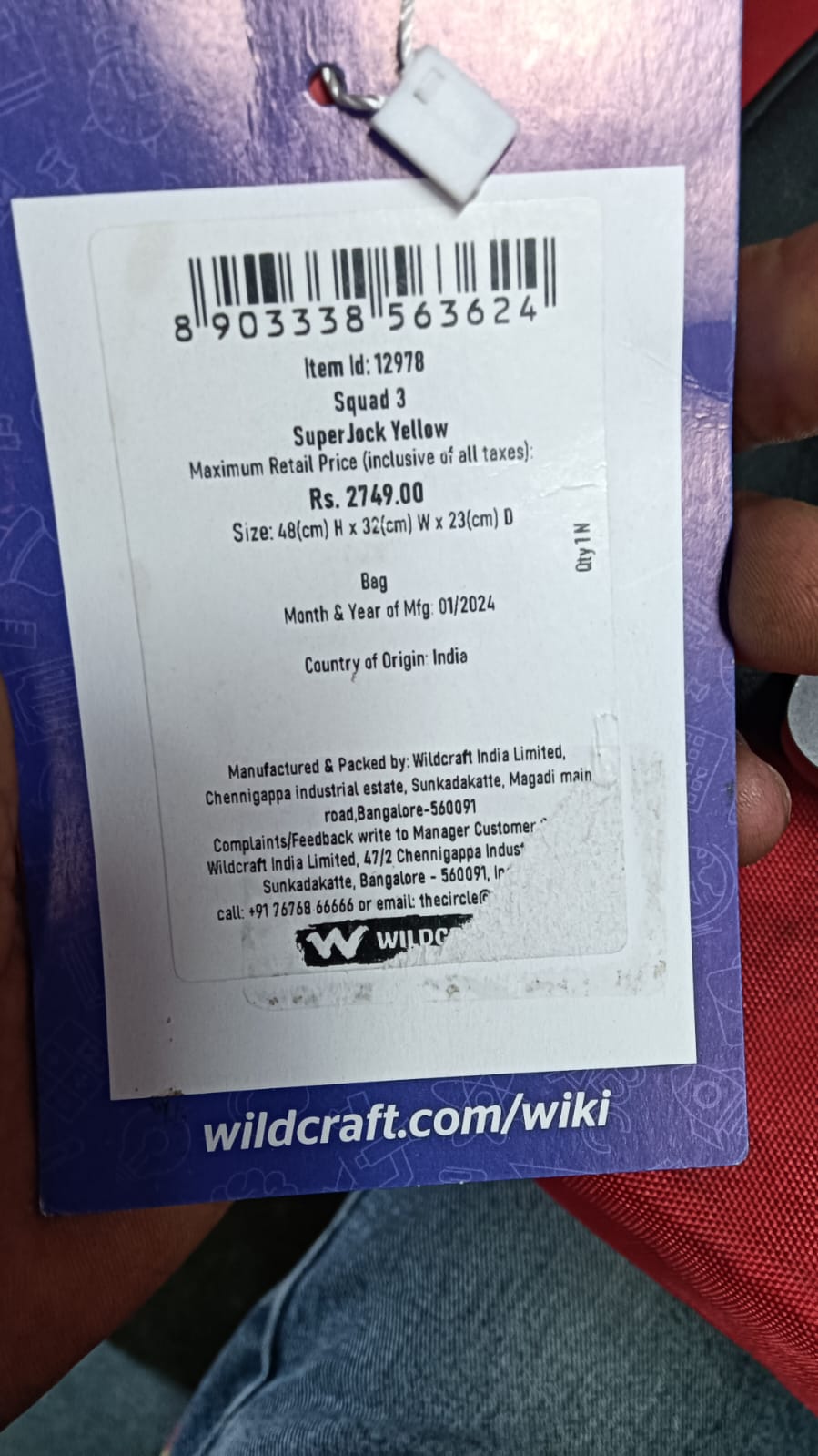 Wildcraft Squad 3 SuperJock School Bag