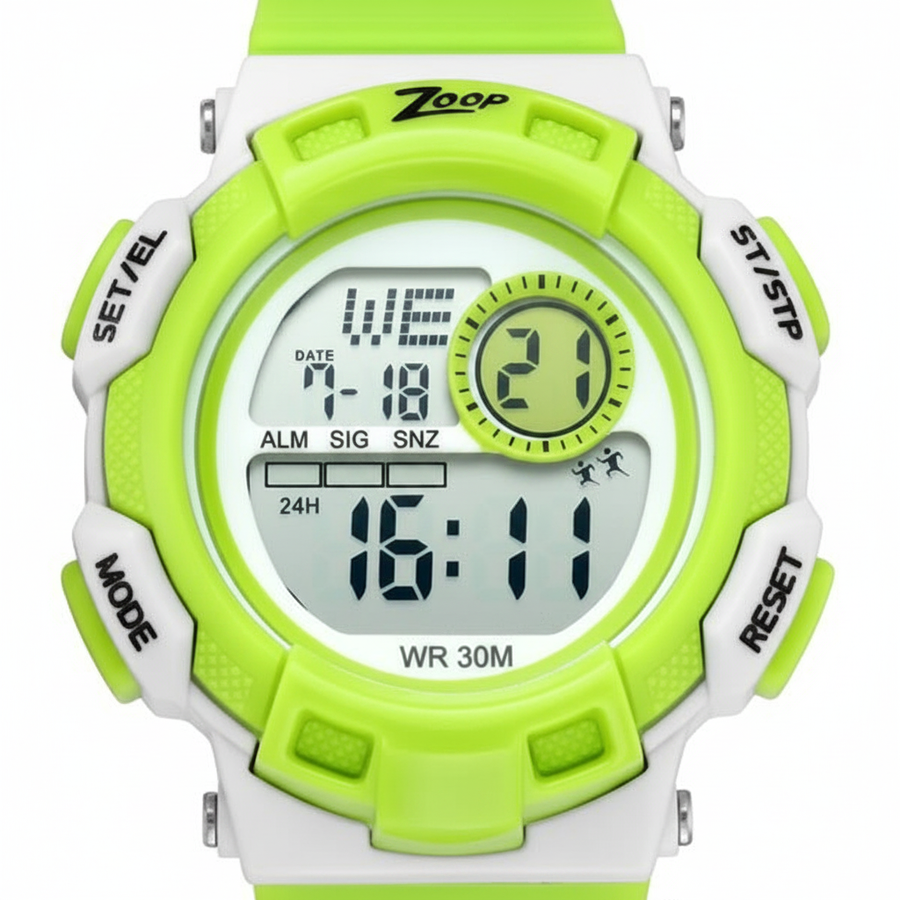 Zoop Green Digital Watch - Dial Close-up