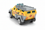 TrucK 03 yellow silver off-road truck rear view white background