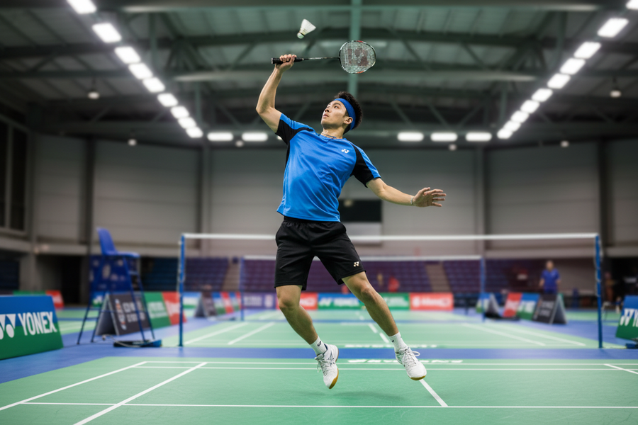 Player in action with Yonex Muscle Power 29 Light racket