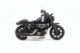 Fathomless all black cruiser motorcycle side view white background