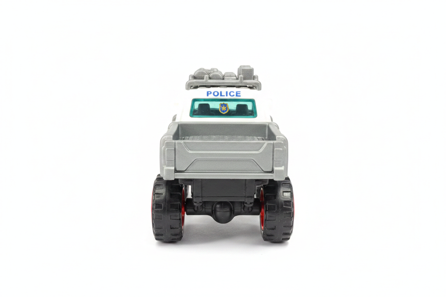 Style B Police Utility Truck rear view white background