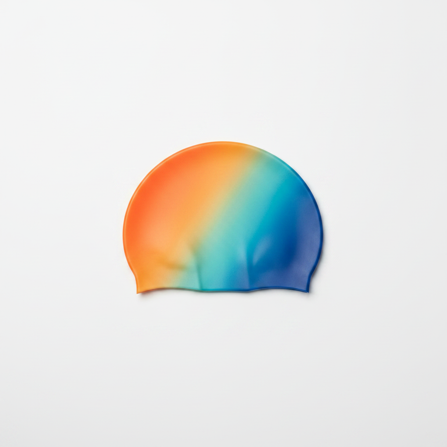 Swim Cap - Orange Blue Generated