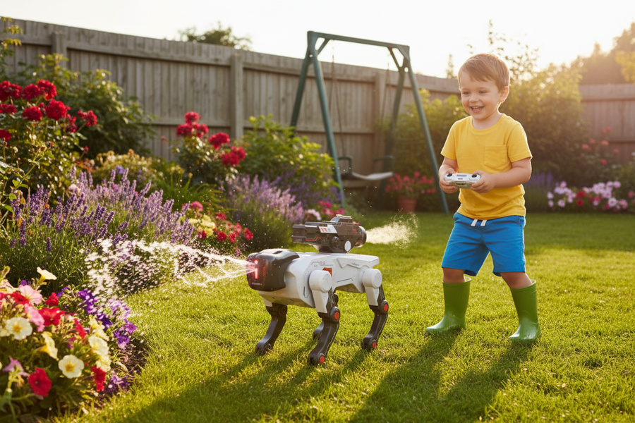 RC Robot Dog water spray mode outdoor