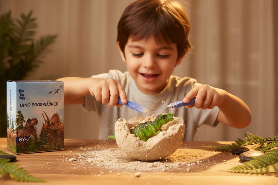 Dino Eggsplorer - Child Digging Dinosaur Egg with Tools