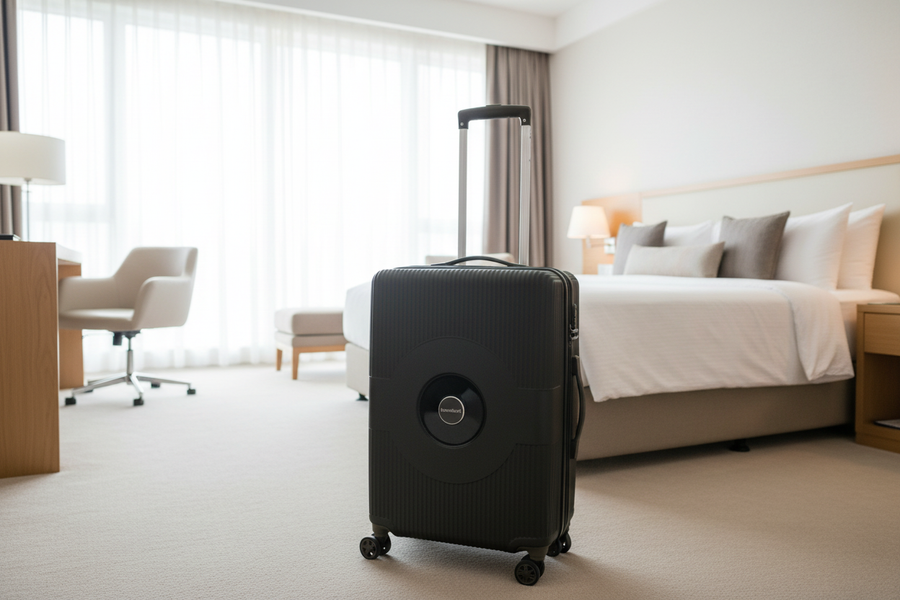 Kamiliant Hardshell Trolley - Hotel Room Lifestyle Black