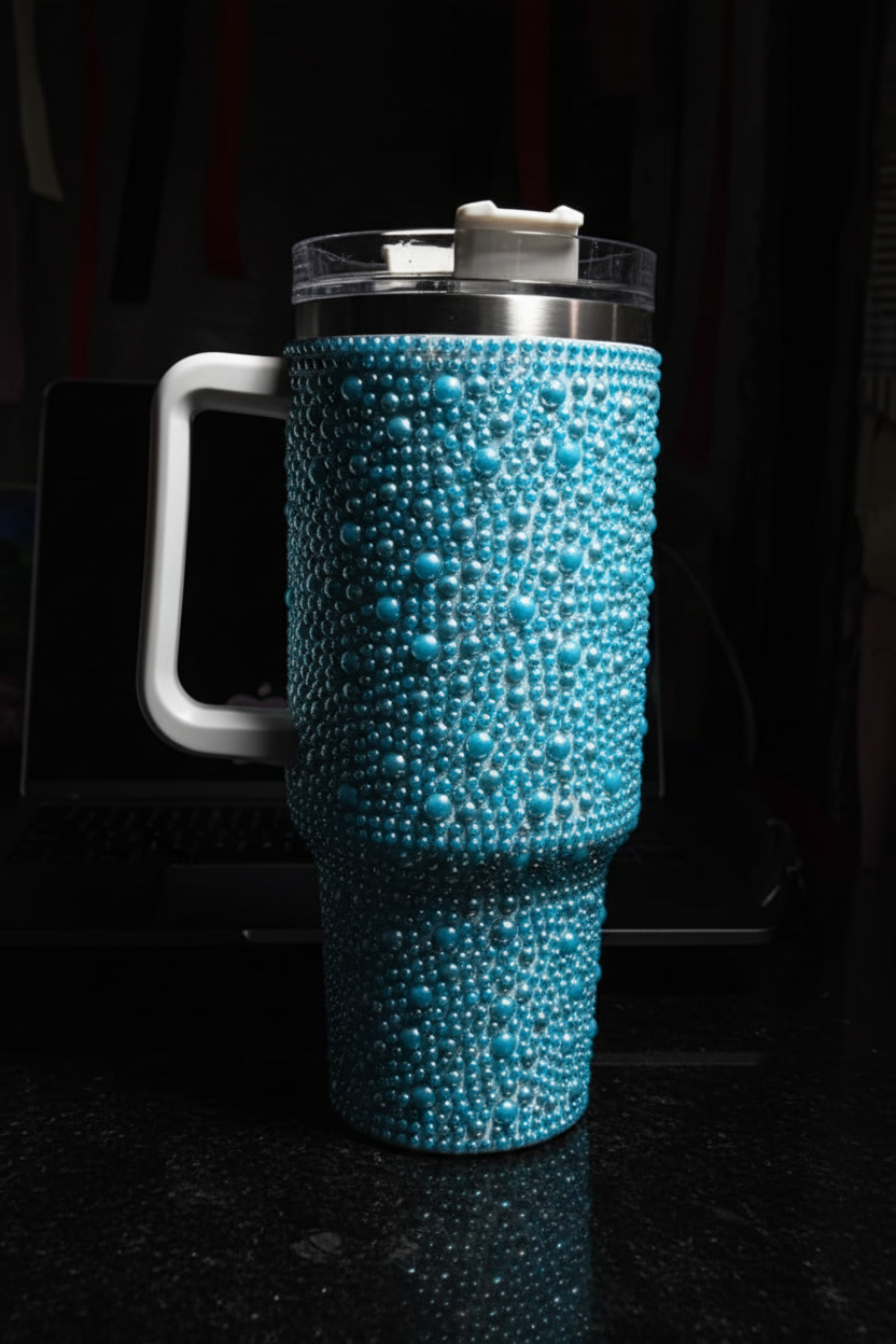 Sky Blue Pearl Tumbler - Moody Editorial
