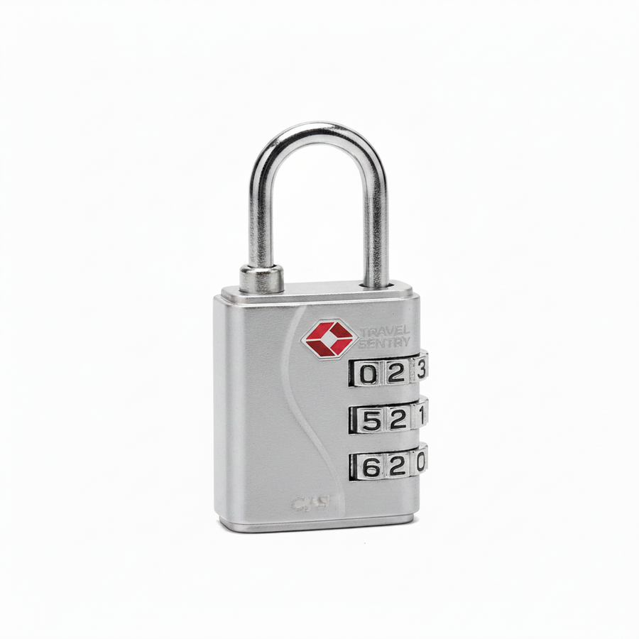 Travel Sentry Silver Padlock - White Background