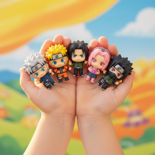 Kids Hands Holding Naruto Figures
